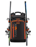 TurnWay Ski/Snowboard Boot Backpack/Ski Boot Backpack | Excellent for Store All Gear | Travel with Waterproof Exterior, Reflective Strip for Men, Women and Youth(Black-Orange)