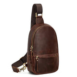 S-ZONE Leather Sling Bags for Women Men, Fanny Packs, Small Crossbody Purse Chest Bag with RFID Blocking