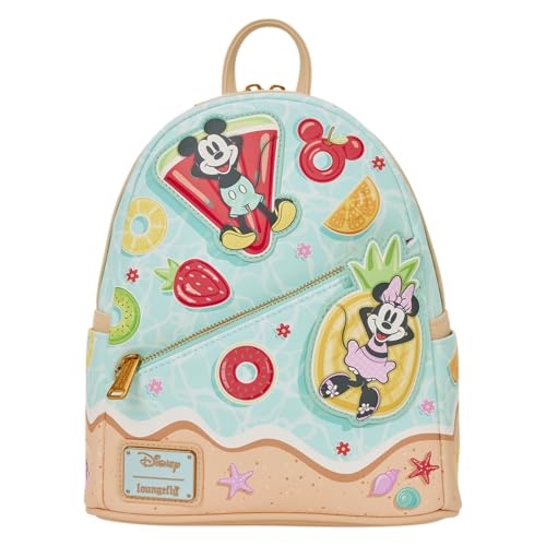 Loungefly Disney: Mickey and Minnie - Adjustable Shoulder Straps - Beach Fun Mini Backpack - Great for Kids & Adults - Collectible Bags | Backpacks4Less