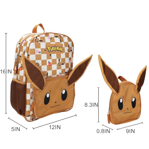 Bioworld Pokemon Eevee 16" Novelty Backpack For School And Travel