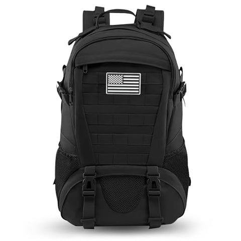 Jueachy Tactical Backpack for Men Women: 30L Military Tactical Assault Bag for Gym Travel Hiking EDC Durable Water-Resistant Molle Pack with USA Patch Laptop Sleeve