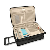 Briggs & Riley Essential 22" 2-Wheel Expandable Carry On - Luggage for Travel, Suitcases with Wheels, Softside Rolling Bag for Men & Women, Self-Repairing Zipper - Baseline Collection, Black