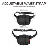 ONEATTACK Disc Golf Starter Bag Waist Fanny, Basic Portable Waist Bag Storage for 3-5 Discs, with Adjustable Strap, 3 Zipped Pockets for Men, Women, Black