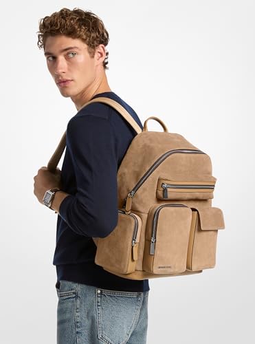 Michael Kors Hudson Cargo Backpack, Nickel-Tone Hardware/Husk