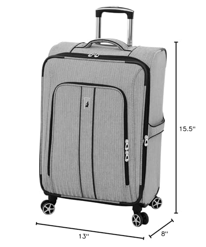 LONDON FOG Newcastle 15-Inch Underseater, Telescoping Handles,Black White Herringbone
