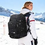 ROYAL MOUNTAIN Ski Boot Bags, 40L Snowboard Boot And Helmet Bag, Large Capacity Ski Boots Travel Backpack For Men Women, Waterproof Snowboard Boots Backpack For Skis Accessories (Fancyblack)