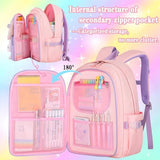 KBGPW Girls Backpack Set with Lunch Box & Pencil Case for Elementary School