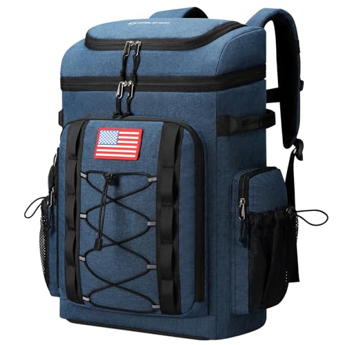 Maelstrom Backpack Cooler,Soft Lightweight Leakproof Cooler Backpack,50 Can Insulated Cooler Bag,Keeps 50 Cans Hot/Cold for Up to 16 Hours,Waterproof Lunch Backpack for Men Women-Blue