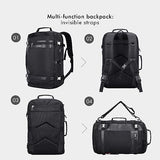 WITZMAN Travel Backpack for Men Women Laptop Backpack with USB Charging Port Carry-on Luggage Flight Approved(B686 Black)