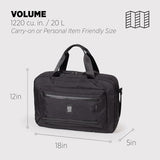 Topo Designs Global Pro 3-Way Briefcase, Waterproof X-Rip Fabric, Metal Hardware, Removable Shoulder Strap, Stowable Backpack Straps, Rugged + Minimalist PFC-Free (Black)