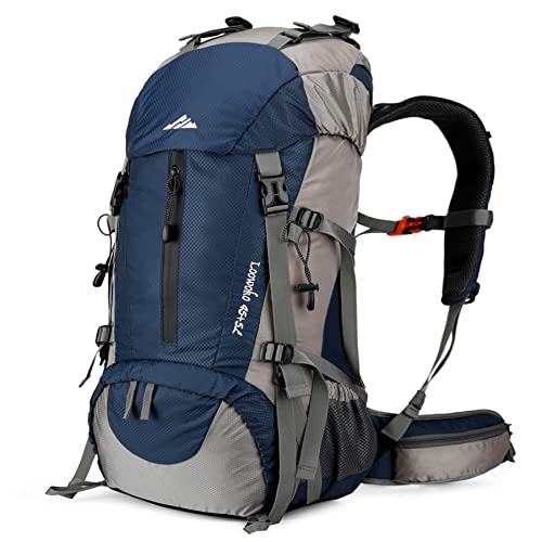 Loowoko 50L Hiking Backpack, Waterproof Camping Essentials Bag with Rain Cover, 45+5 Liter Lightweight Backpacking Back Pack | Backpacks4Less