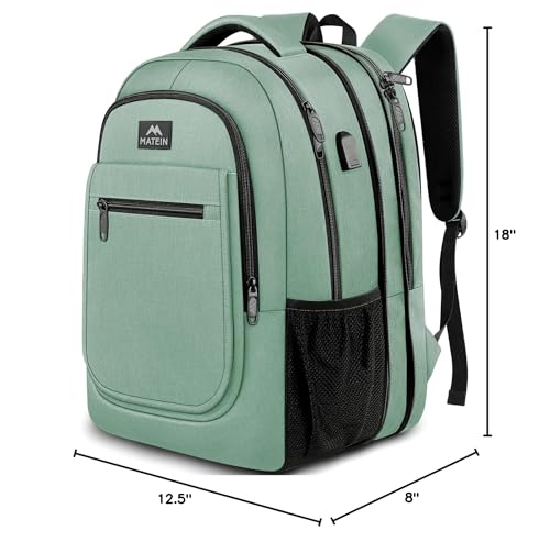MATEIN Laptop Backpack for Women, Expandable 15.6 inch, Anti Theft Travel School Backpack, Water Resistant College Bookbag for Computer Bag Gifts for Men Women, Cyan