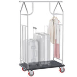 Hotel Luggage Cart, 48"x22" 1200Lbs Load Commercial Rolling Bellman's Cart | Heavy Duty Rolling Luggage Cart with Anti-Friction Felt Pad & Rubber Bumper for Hotels,Resorts, Condos