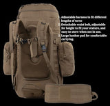 BACKFERRY 75L Tactical Backpack with Internal Frame, MOLLE, and Hydration System