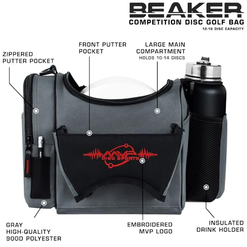 MVP Disc Sports Beaker Competition Disc Golf Bag (Red)