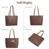 S-ZONE Tote Bag for Women Work Totes Large Vegan Leather Purses and Handbags Women's Shoulder Bag with Luggage Strap for Travel Commuting Office Teacher Coffee