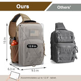 Rover Sling Pack Tactical Shoulder Sling Bag Backpack with Bottle Holder Crossbody Chest Bag, Coyote