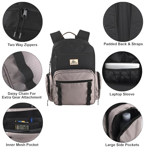 Kelty Canvas Laptop Backpack | 18 Inch, 25 Liter Work and College Backpack for Women, Men with Side Water Bottle Pockets (Earthy Tones)