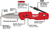 Milwaukee FASTBACK Folding Utility Knife w/Blade Multifunctionality, Red-black