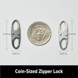 zelin Anti Theft Zipper Clips, Travel Essentials, Carabiner, 4Pcs Grey