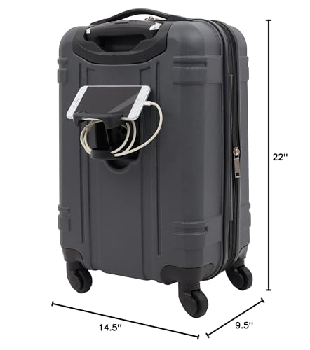 Wrangler Astral Hardside Luggage, Dark Shadow, 22-Inch Carry-On