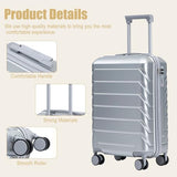 Beuiosda 20-Inch Hard Shell Carry On Luggage with 360° Spinner Wheels, Carry On Luggage 22x14x9 Airline Approved with TSA Lock, Scratch Resistant Surface, Lightweight Durable Maletas De Viaje (Silver)