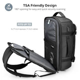 Swissdigital Design Travel Backpack 40L,TSA Friendly Flight Approved Carry-on Hand Luggage,with USB Charging Port Large Weekender Bag Fits 17 Inch Laptop Backpack Black | SD1756-01