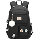 Spotted Tiger School Backpack for Girls Backpack with Lunch Box Anime Bookbag Set School Bag Kawaii Backpacks for Girls Teens (Black)