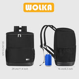 Wolka Insulated Cooler Backpack Small- Leak Proof Backpack Cooler 30 Cans, Waterproof Lightweight Cooler Bag for 12h Hot/Cold Retention - Portable Soft Cooler for Travel, Camping, Beach -Black