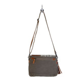 Myra Bag Spell Bound Messenger Bag Upcycled Cotton & Leather S-2875