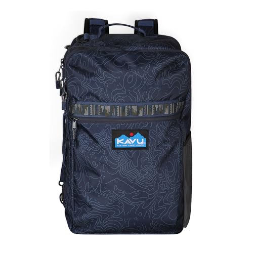 KAVU Hauler Hills Travel Backpack-Navy Topo | Backpacks4Less