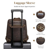 S-ZONE Small Leather Backpack Purse for Women Vintage Casual Daypacks Travel Rucksack Handbag