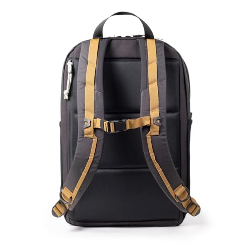 Topo Designs Commuter Backpack, Rugged and Durable Recycled Nylon Fabrics, 25L Capacity, Moulded Back Panel, External Access Laptop Sleeve (Black/Neutral)