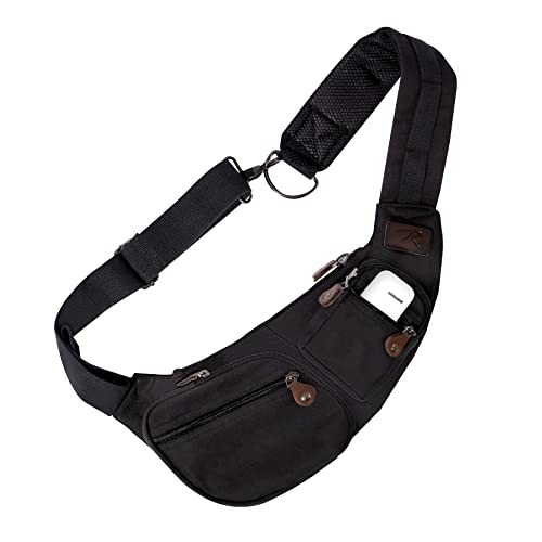 Rothco Vintage Canvas Crossbody Sling Bag – Compact Travel Shoulder Backpack 2L Storage, Khaki