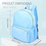 Cunno 1 Piece Nylon Backpack Kids School Backpack for Toddler Girls Boys Plain Waterproof Preppy Bookbags Travel for Student (Blue)