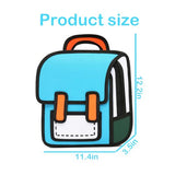 Lifelix Kids Kawaii Backpack for Boys Girls Cute Toddler 2D Cartoon Comic Paper Jump Bookbag Fun Weird School Schoolbag (Blue, Small)