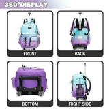 Rolling Backpack for Girls Backpack with Wheels for Teens Boys Kids Rolling Backpacks for Travel School Backpacks with Wheels for Teens with Lunch Box