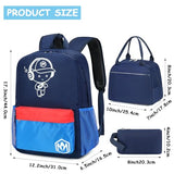 Bluboon School Backpack for Boys Teens Bookbag Travel Daypack Kids Girls Lunch Bag Pencil Case (Navy and Blue)
