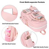 Backpack for Girls with Accessories Laptop Bookbags 16 Inch Kawaii Kids Elementary Middle High School Bag College Travel Daypack Gifts for Teens Women Students (Pink)