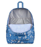 JanSport SuperBreak Plus Backpack with Padded 15-inch Laptop Sleeve and Integrated Bottle Pocket - Spacious and Durable Daypack for Work and Travel, Yeehaw And Horses Elemental Blue/Cream