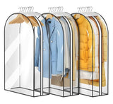 MISSLO 10" Gusseted All Clear Garment Bags for Hanging Clothes 3 Packs 40" Suit Bags for Closet Storage Hanging Clothes Storage Suit Cover for Shirts, Coats, Dresses