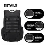 Fortune Edge 35L Tactical Backpack for Men, MOLLE Military Bug Out Bag, Waterproof Rucksack for Hiking with Hydration Port Black