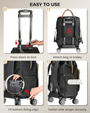 Ytonet Rolling Backpack for Women, 15.6 In Rolling Laptop Backpack with 4 Spinner Wheels, 2 In 1 Roller Travel Backpacks with Detachable Trolley, Carry On Rolling Laptop Bag for College Business Work