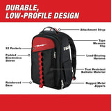 48-22-8202 Tool Backpack for Milwaukee 22-Pocket Low-Profile Backpack Length 7.87 in Width 11.80 in Height 19.6 in - Black