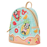 Loungefly Disney: Mickey and Minnie - Adjustable Shoulder Straps - Beach Fun Mini Backpack - Great for Kids & Adults - Collectible Bags