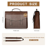MOSISO 3 in 1 Laptop Bag Laptop Backpack, 15.6 inch Vintage PU Leather Briefcase Messenger Bags with Laptop Compartment, 15-16 inch Laptop Shoulder Bag Casual Handbag for College Work Business, Brown