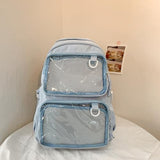 Lifelix School Backpack for Girls Ita Bag with Pin Display Insert Cute Anime Backpack for Students (Blue)