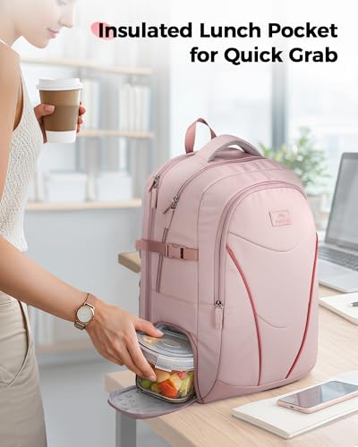 MATEIN HER Laptop College Backpack, Pink Backpack for Women Fit 17"Computer