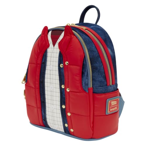 Loungefly Universal: Back to the Future - Marty McFly - Cosplay Mini Backpack with Zipper Charm - Collectible Bags