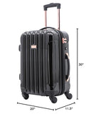 kensie 3 Piece "Alma" Light Metallic Style TSA-Lock Spinner Luggage Set, Midnight Black Option